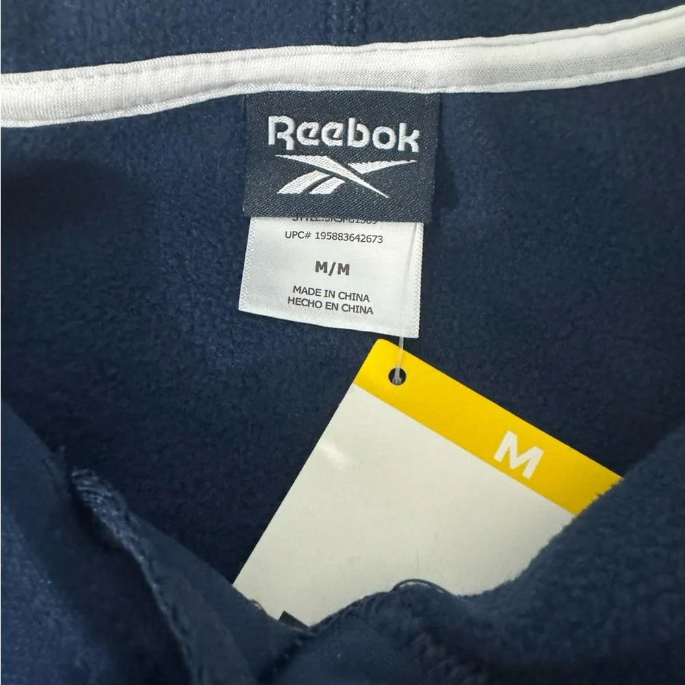 Reebok Men Medium Navy Blue Hoodie New With Tags - Picture 7 of 7